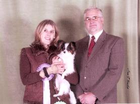 Saffire with Chris bexon after winning RBPIS aged 7m